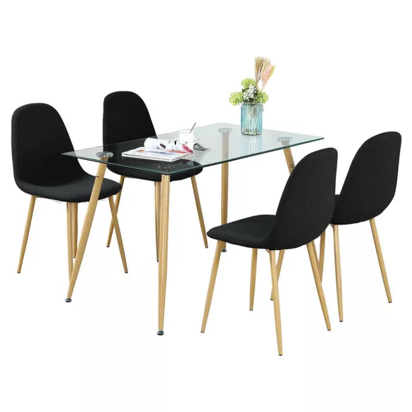 4 fabric-covered chairs, available in multiple colors - black