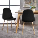 4 fabric-covered chairs, available in multiple colors - black