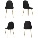 4 fabric-covered chairs, available in multiple colors - black