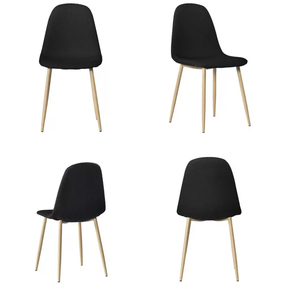 4 fabric-covered chairs, available in multiple colors - black