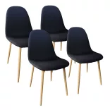 4 fabric-covered chairs, available in multiple colors - black