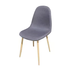 Set of 4 Fabric Upholstered Chairs in Multiple Colors - Grey