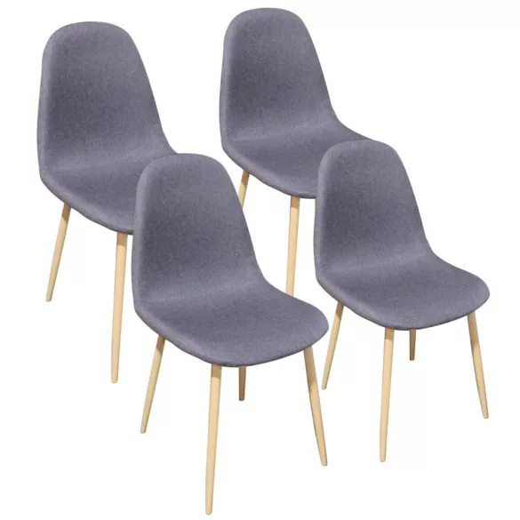 Set of 4 Fabric Upholstered Chairs in Multiple Colors - Grey