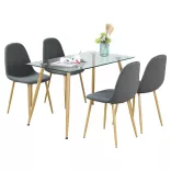 Set of 4 Fabric Upholstered Chairs in Multiple Colors - Grey