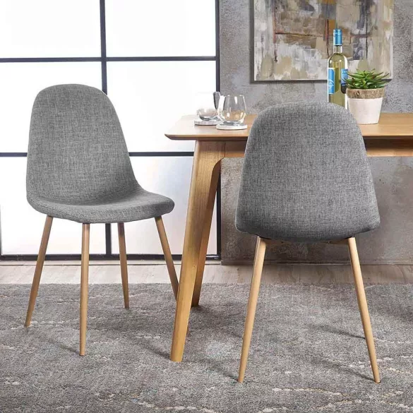 Set of 4 Fabric Upholstered Chairs in Multiple Colors - Grey
