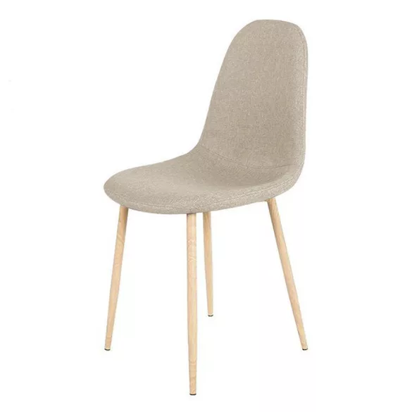 Set of 4 Fabric Upholstered Chairs, Multiple Colors - Beige
