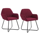 Molli Dining Chair Set of 2, Multiple Colors - Burgundy