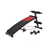 Adjustable Bench with Resistance Bands and Dumbbells