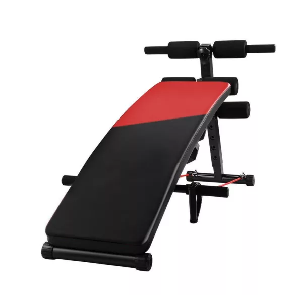 Adjustable Bench with Resistance Bands and Dumbbells