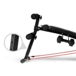 Adjustable Bench with Resistance Bands and Dumbbells