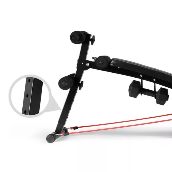 Adjustable Bench with Resistance Bands and Dumbbells