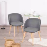 Betti Upholstered Chair, Set of 2 - Grey