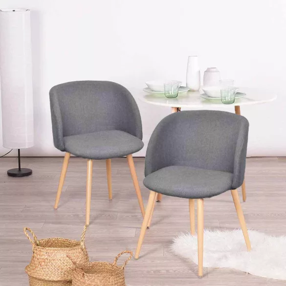 Betti Upholstered Chair, Set of 2 - Grey