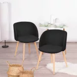 Betti Upholstered Chair, Set of 2 - Black