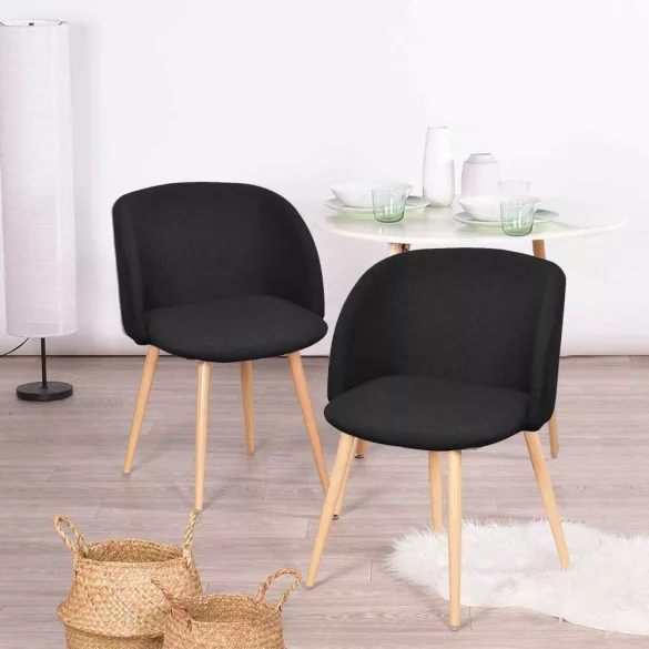 Betti Upholstered Chair, Set of 2 - Black