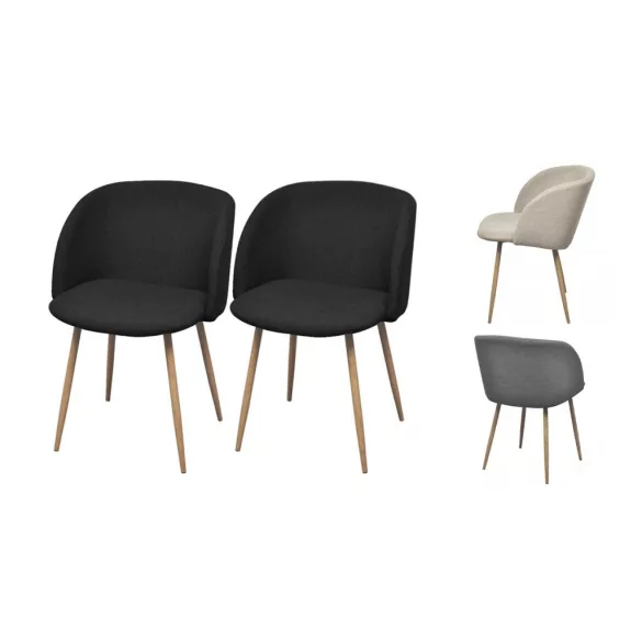Betti Upholstered Chair, Set of 2 - Black