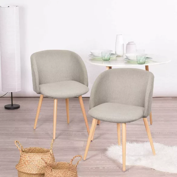 Betti Upholstered Chair, Set of 2 - Beige