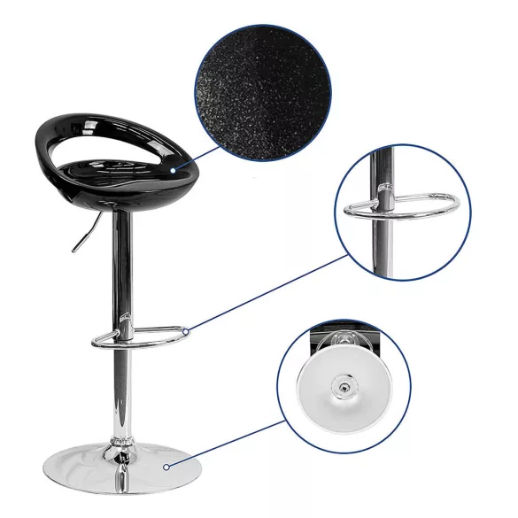 Kitti Bar Stools Set of 2, Available in Multiple Colors - Black