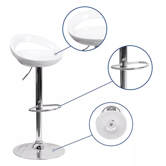 Kitti Bar Stools Set of 2, Multiple Colors - White