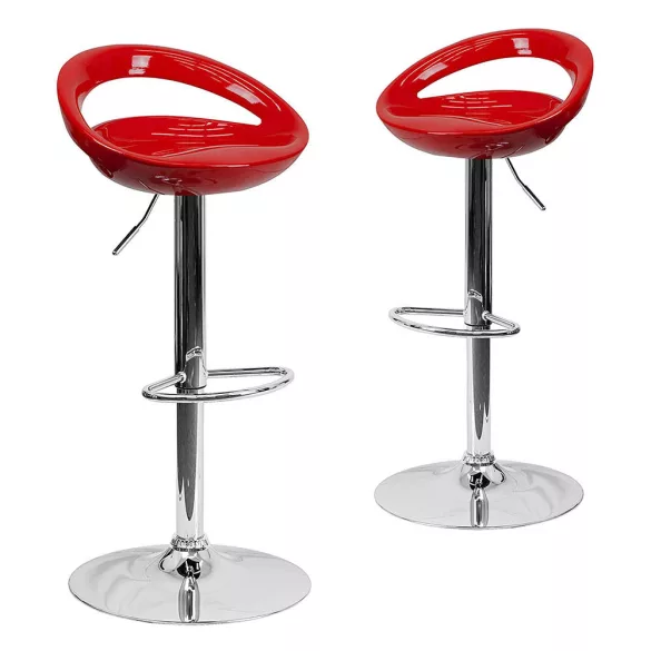 Kitti Bar Stool Set of 2, Available in Multiple Colors - Burgundy
