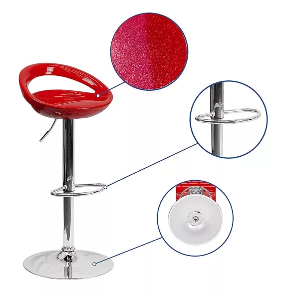 Kitti Bar Stool Set of 2, Available in Multiple Colors - Burgundy