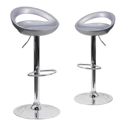 Kitti Bar Stools Set of 2, Multiple Colors - Silver