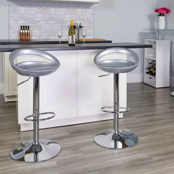 Kitti Bar Stools Set of 2, Multiple Colors - Silver