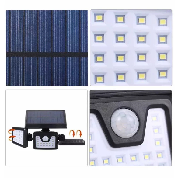 3 panel rotating solar lamp