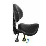 Backrest Swivel Chair in 2 Colors - Black