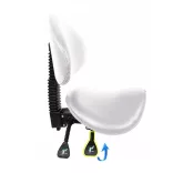 Backrest Swivel Chair in 2 Colors - White
