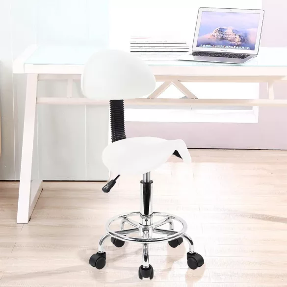 Backrest Swivel Chair in 2 Colors - White