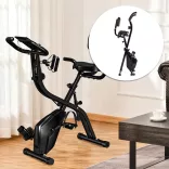 Folding Exercise Bike with Backrest and Resistance Bands