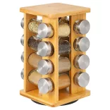 Bamboo Spice Rack, 16-Piece Set