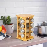 Bamboo Spice Rack, 16-Piece Set