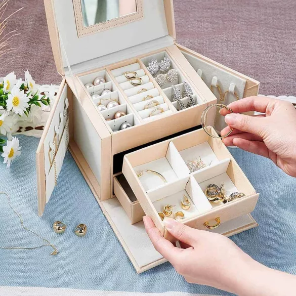 Jewelry Organizer Bag, Available in Multiple Colors - Champagne Color