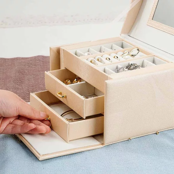 Jewelry Organizer Bag, Available in Multiple Colors - Champagne Color