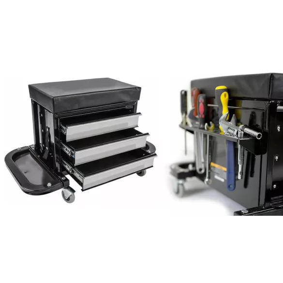 Rolling Mechanic Stool with Drawer