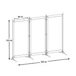 Mobile Room Divider 260x180cm, Grey
