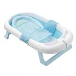 Foldable Baby Bathtub with Net, 2 Colors - Blue