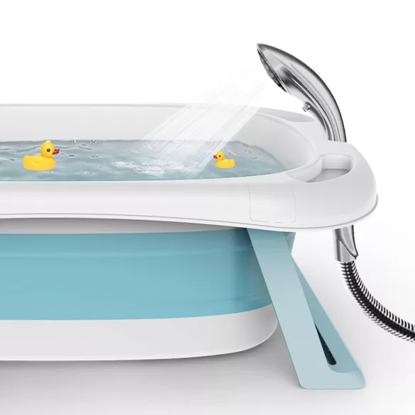 Foldable Baby Bathtub with Net, 2 Colors - Blue