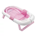 Foldable Baby Bathtub with Net, 2 Colors - Pink