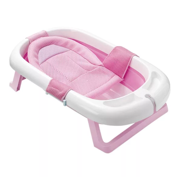 Foldable Baby Bathtub with Net, 2 Colors - Pink