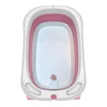 Foldable Baby Bathtub with Net, 2 Colors - Pink