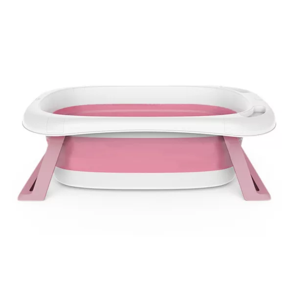 Foldable Baby Bathtub with Net, 2 Colors - Pink