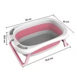 Foldable Baby Bathtub with Net, 2 Colors - Pink