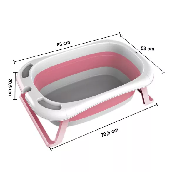 Foldable Baby Bathtub with Net, 2 Colors - Pink