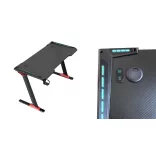 Professional Gaming Desk with Carbon Fiber Coating and LED Lighting