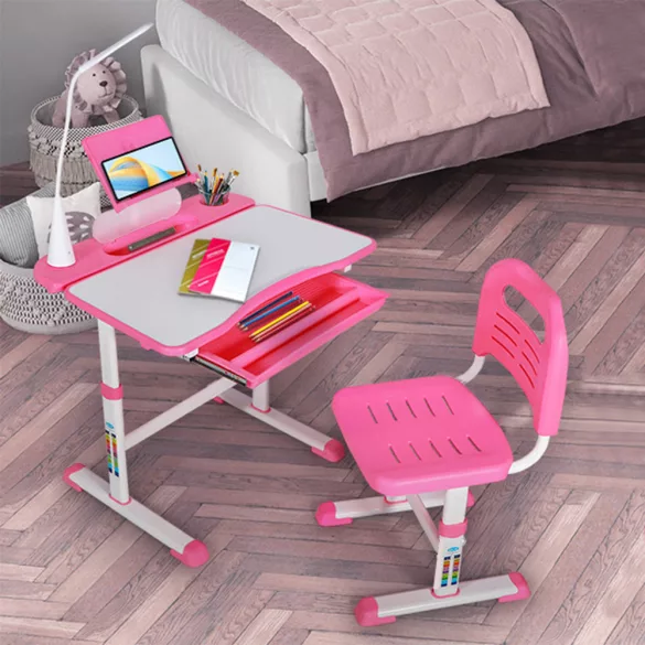 Adjustable Height Multi-Functional Kids Desk - Pink