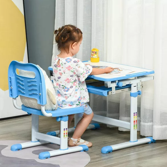 Adjustable Height Multi-Functional Kids Desk - Blue