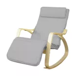 Rocking Chair with Adjustable Footrest - Grey